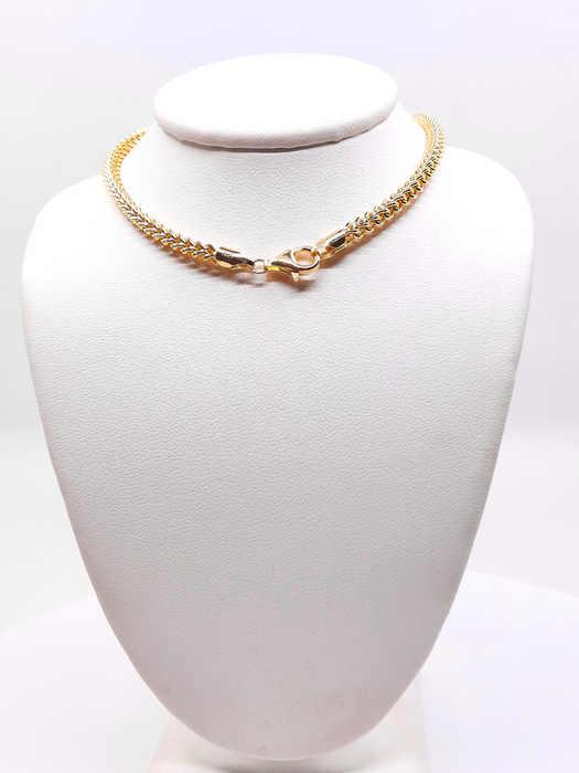 Franco Link Necklace 14kt Gold 4mm - All Lengths Available