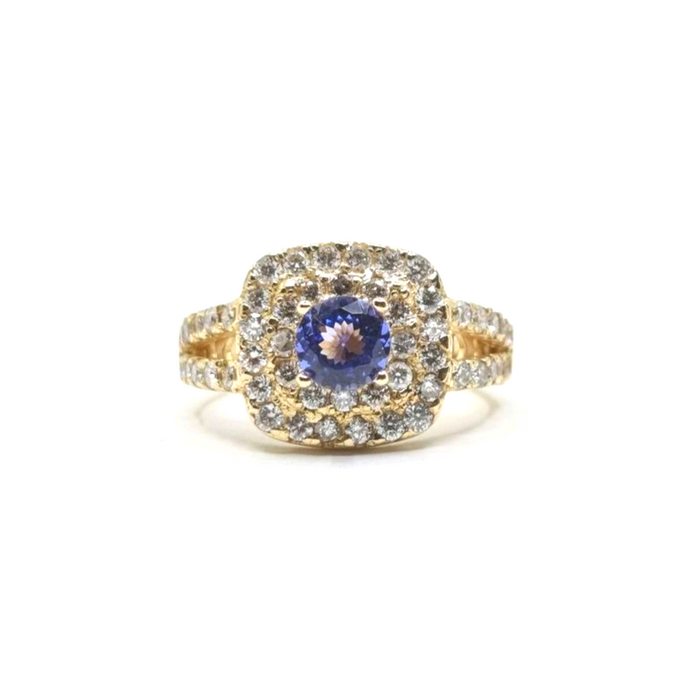 Tanzanite 1.00ct tw Ring with 1.10ct tw diamonds in 14kt Gold