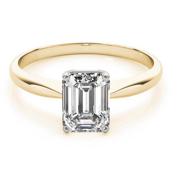 Solitaire Emerald Cut Diamond 1ct Engagement Ring 14kt Gold