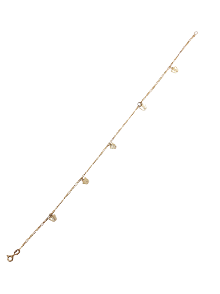 Butterfly Anklet 14kt Gold 10" 2M