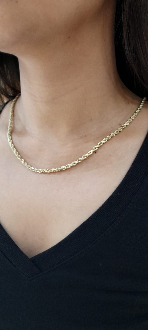 Women Rope Chain 14kt 4MM - All lengths available
