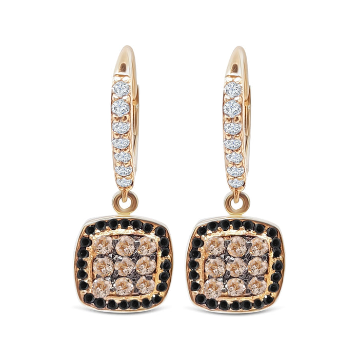 Amante Diamond Earrings 1.50ct tw with Choco Diamonds 14kt Gold