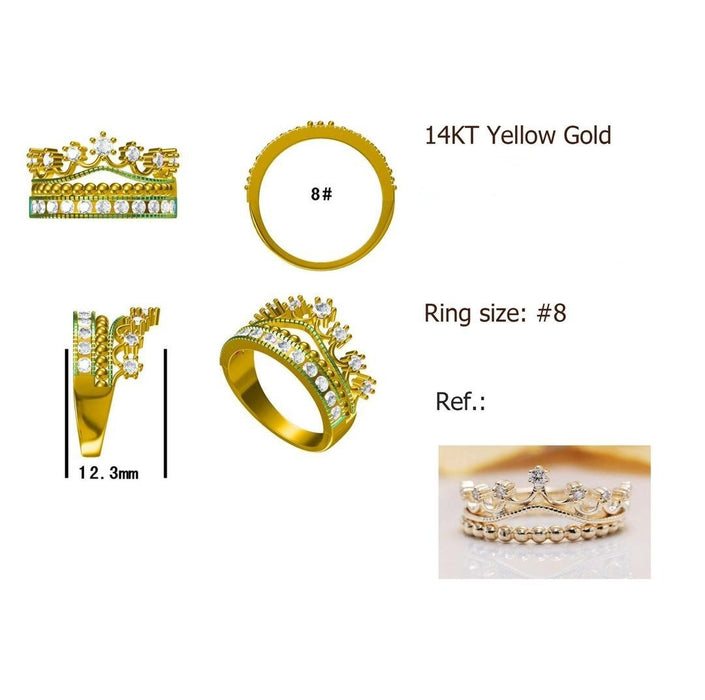 Custom Crown Ring 0.26ct tw 14kt Gold