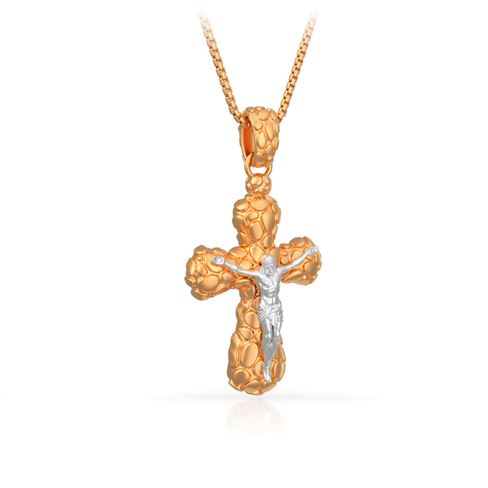 14kt Gold Large Cross Pendant with Crucifix