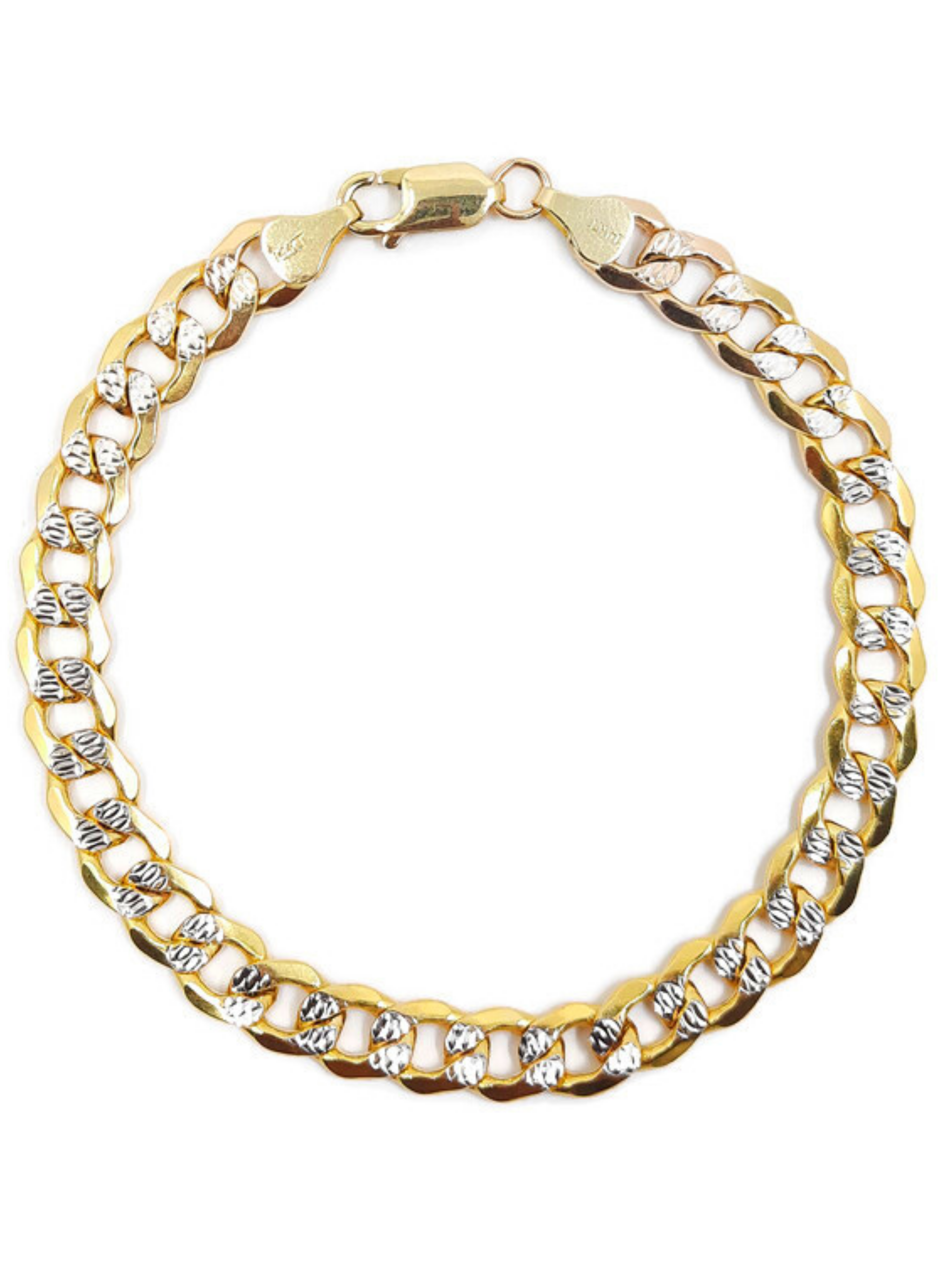 Cuban Link Diamond Cut Bracelet 10kt 7.5MM 8.5