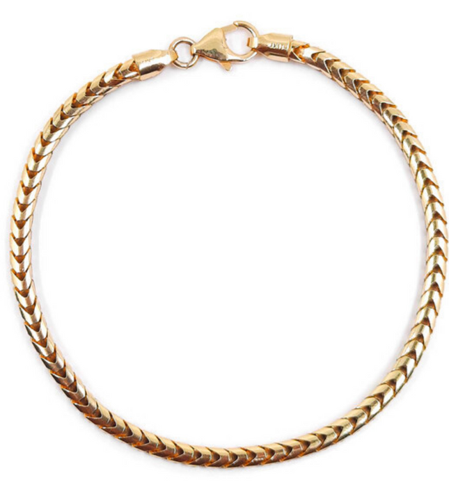 Women's Round Franco Link Bracelet 10kt 3.5MM 8.5"