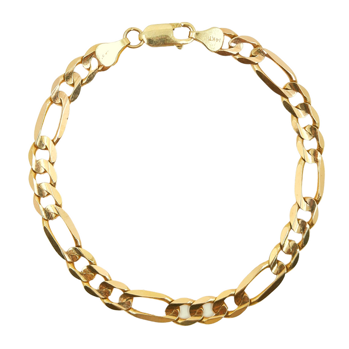 Women's Figaro Link Bracelet 10kt 7MM 8"