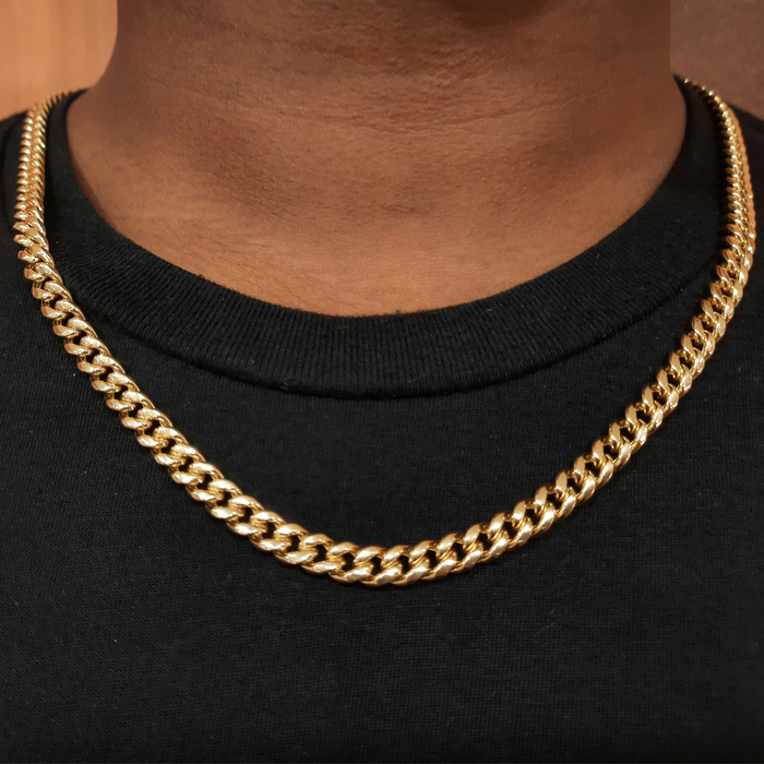 Solid Miami Cuban Chain 10k 7MM - All lengths available