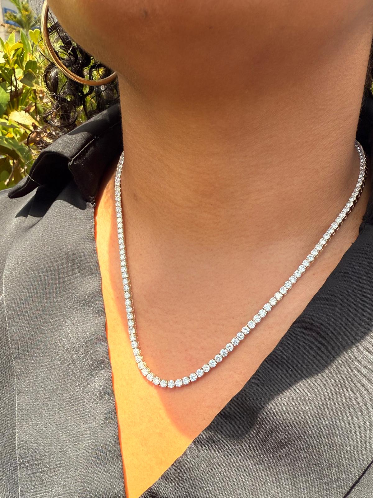 Diamond Tennis Riviera Necklace 17.00 CTW