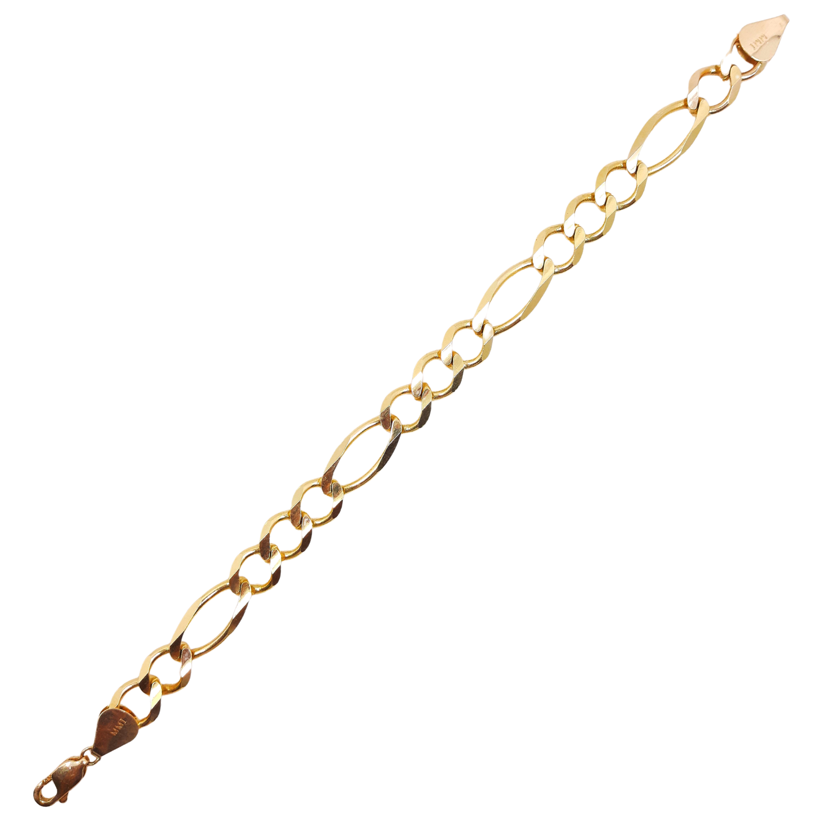 Figaro Link Bracelet 10kt 9MM 9