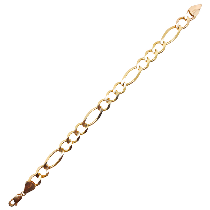 Figaro Link Bracelet 10kt 9MM 9"