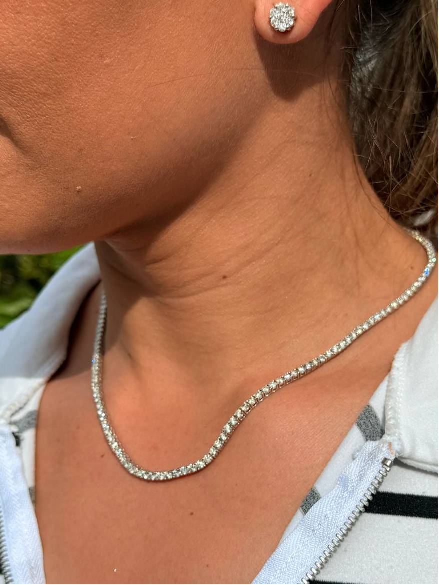 Diamond Tennis Riviera Necklace 17.00 CTW