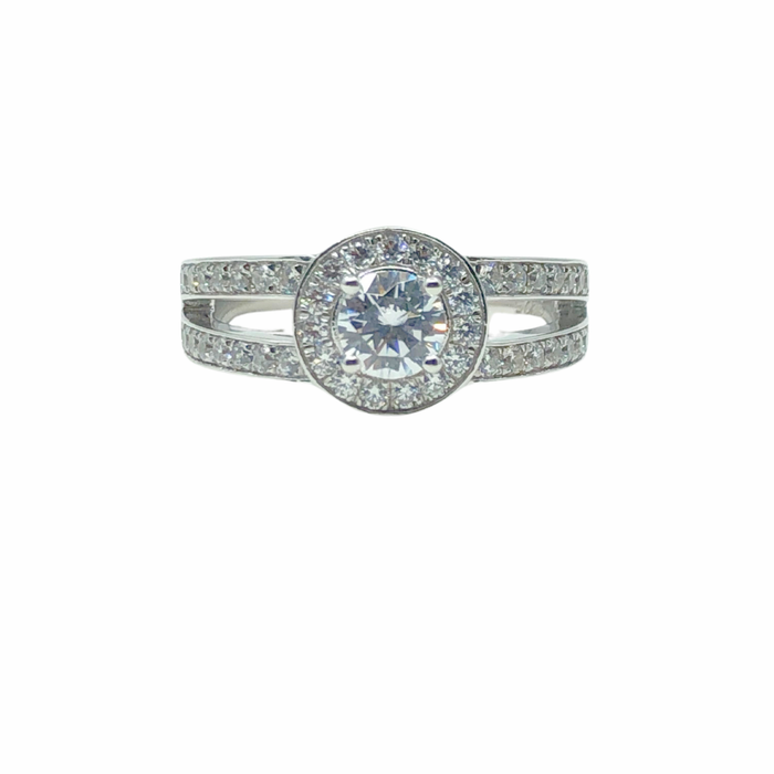 Split Band Fancy Diamond Engagement Ring in 14K Gold (1.00cttw)