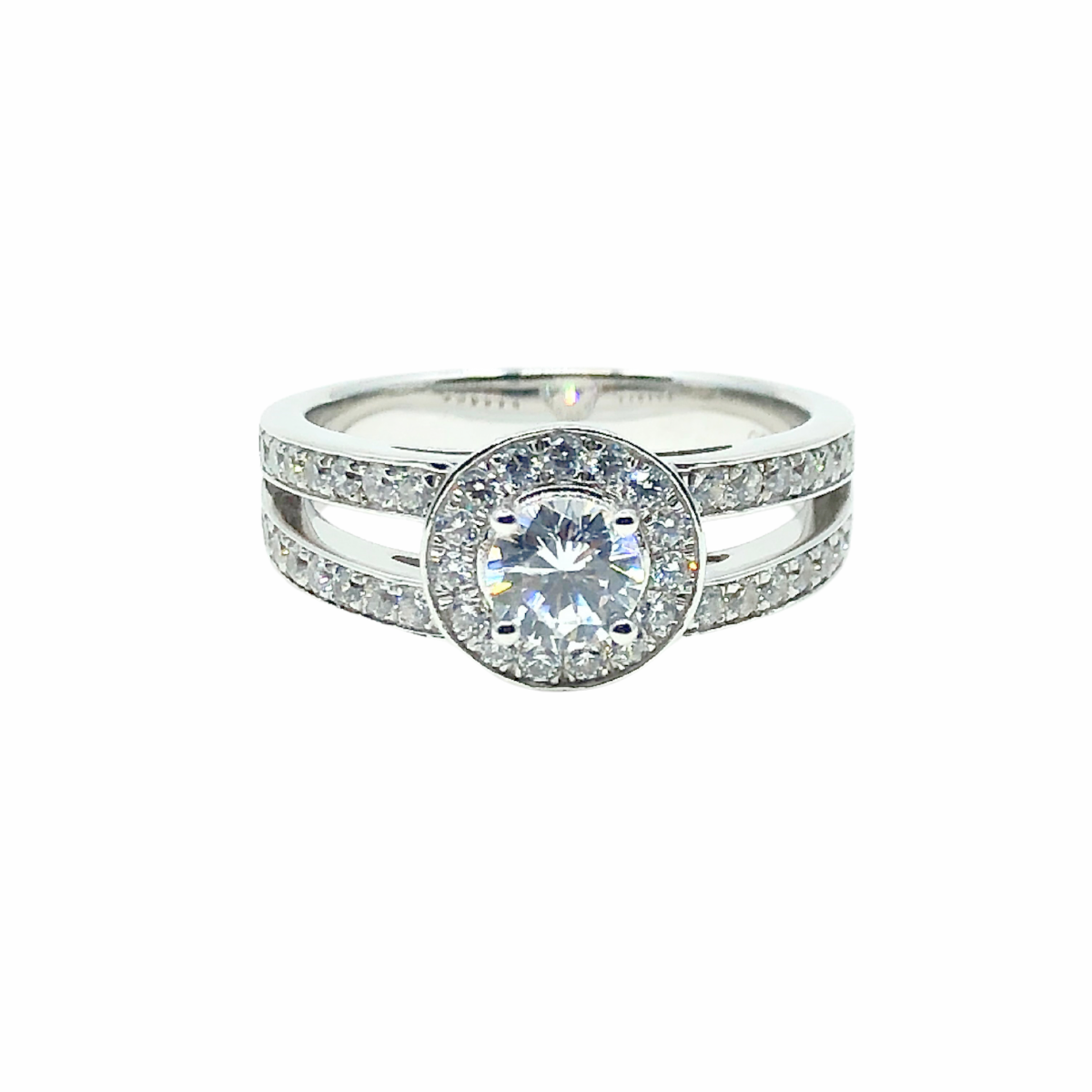 Split Band Fancy Diamond Engagement Ring in 14K Gold (1.00cttw)