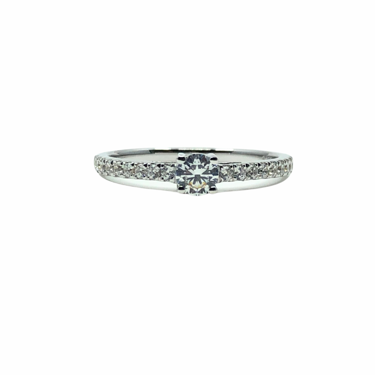 Fancy Engagement Ring with Round Diamonds 0.50cttw in 14K Gold