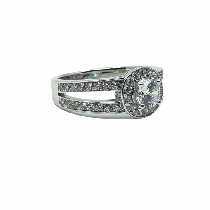 Split Band Fancy Diamond Engagement Ring in 14K Gold (1.00cttw)