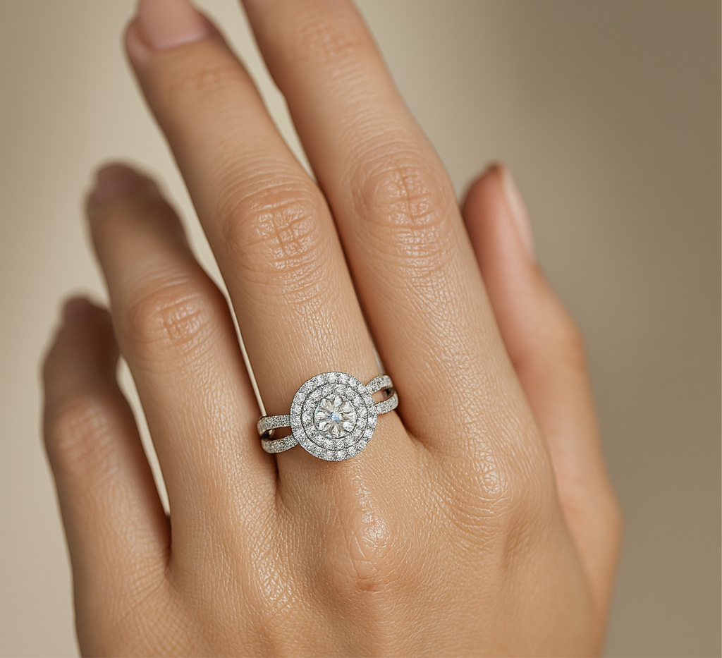 Lab Grown Round Diamond Ring 1.10CTW in 14k Gold