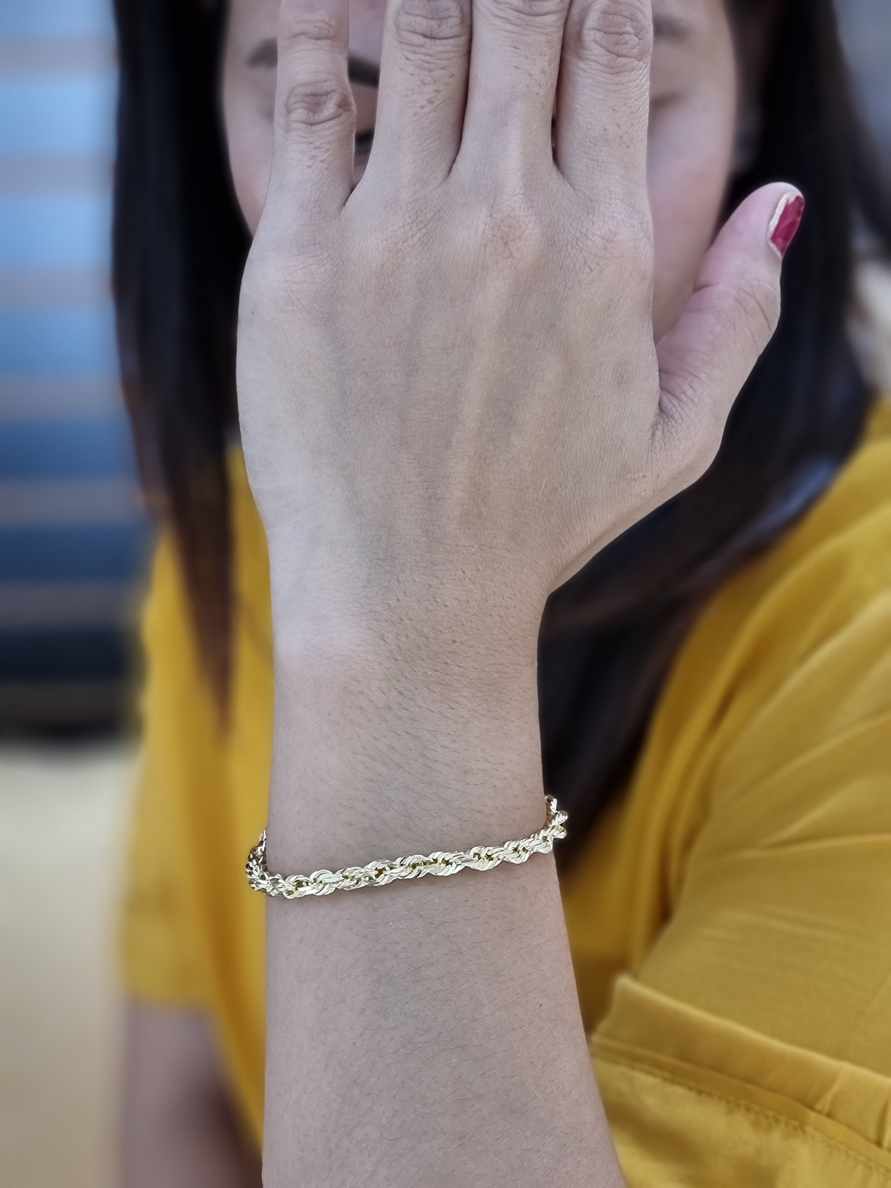 Rope  Bracelet 10kt 5MM 8.5