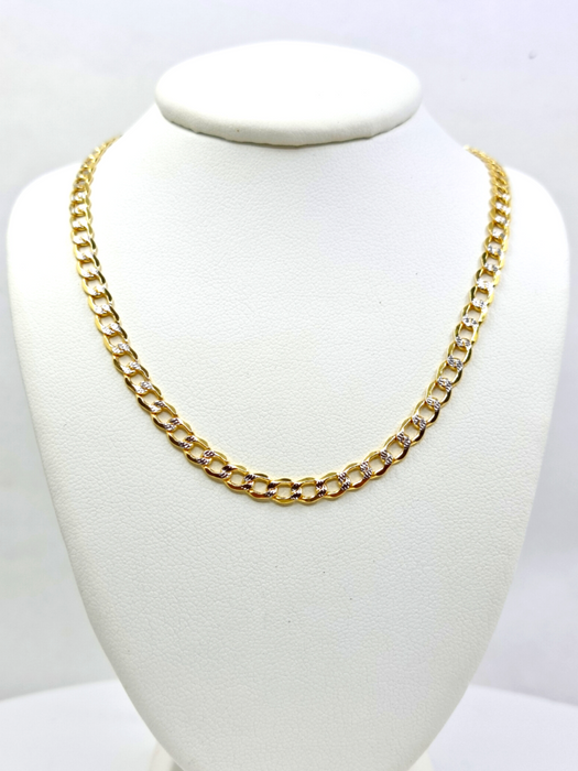 Cuban Link Diamond Cut Chain 10k 4MM - All lengths available