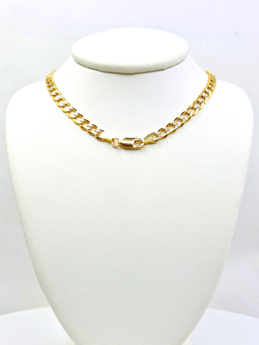 Cuban Link Diamond Cut Chain 10k 4MM - All lengths available