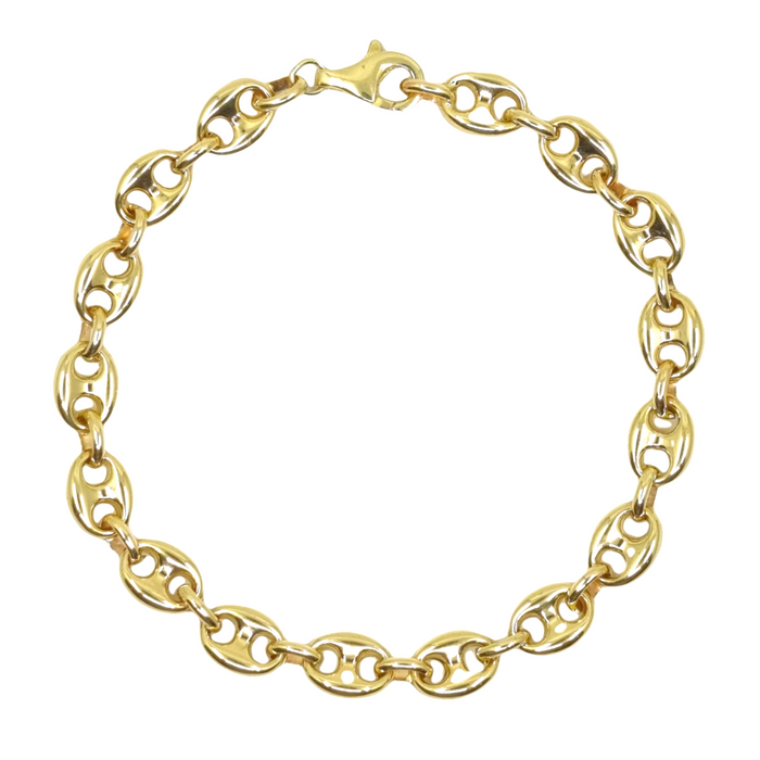 Women's Puff Mariner Link Bracelet 10k 4MM 8.5"