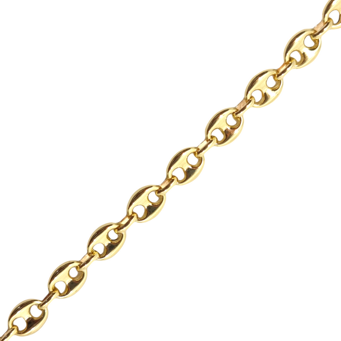 Puff Mariner Link Bracelet 10k 4MM 8.5"