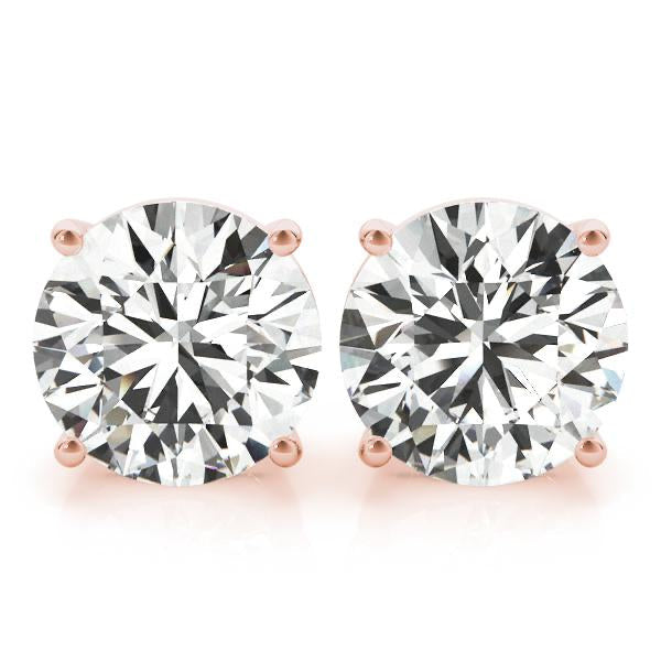 Elegant Round Lab Diamond Stud Earrings set in 14K Gold (1.00ct TW)