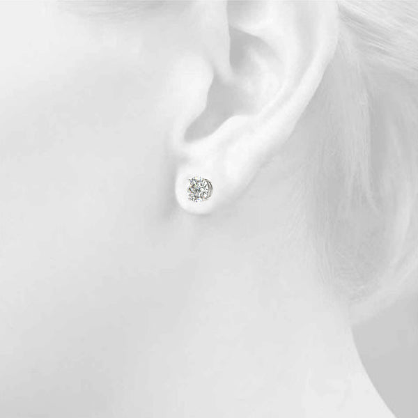 Elegant Round Lab Diamond Stud Earrings set in 14K Gold (1.00ct TW)