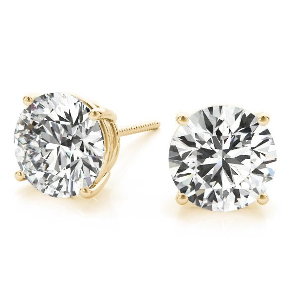 Elegant Round Lab Diamond Stud Earrings set in 14K Gold (1.00ct TW)