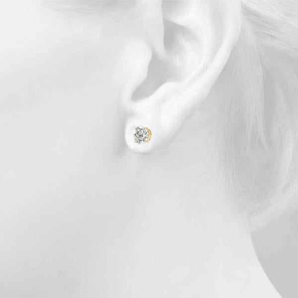 Elegant Round Lab Diamond Stud Earrings set in 14K Gold (1.00ct TW)