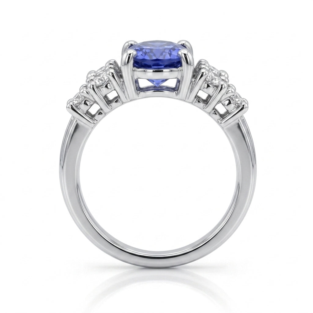 Tanzanite 1.40ct tw Ring with 0.60ct Diamonds & 14kt Gold