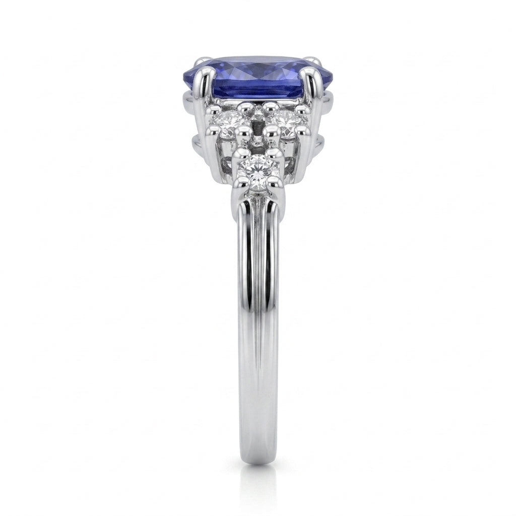 Tanzanite 1.40ct tw Ring with 0.60ct Diamonds & 14kt Gold