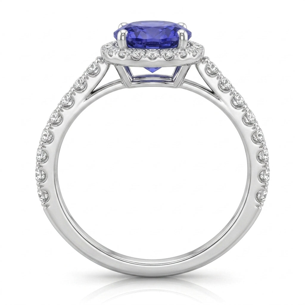 Tanzanite 1.00 ct tw Ring with 0.45 ct tw diamonds & 14kt Gold