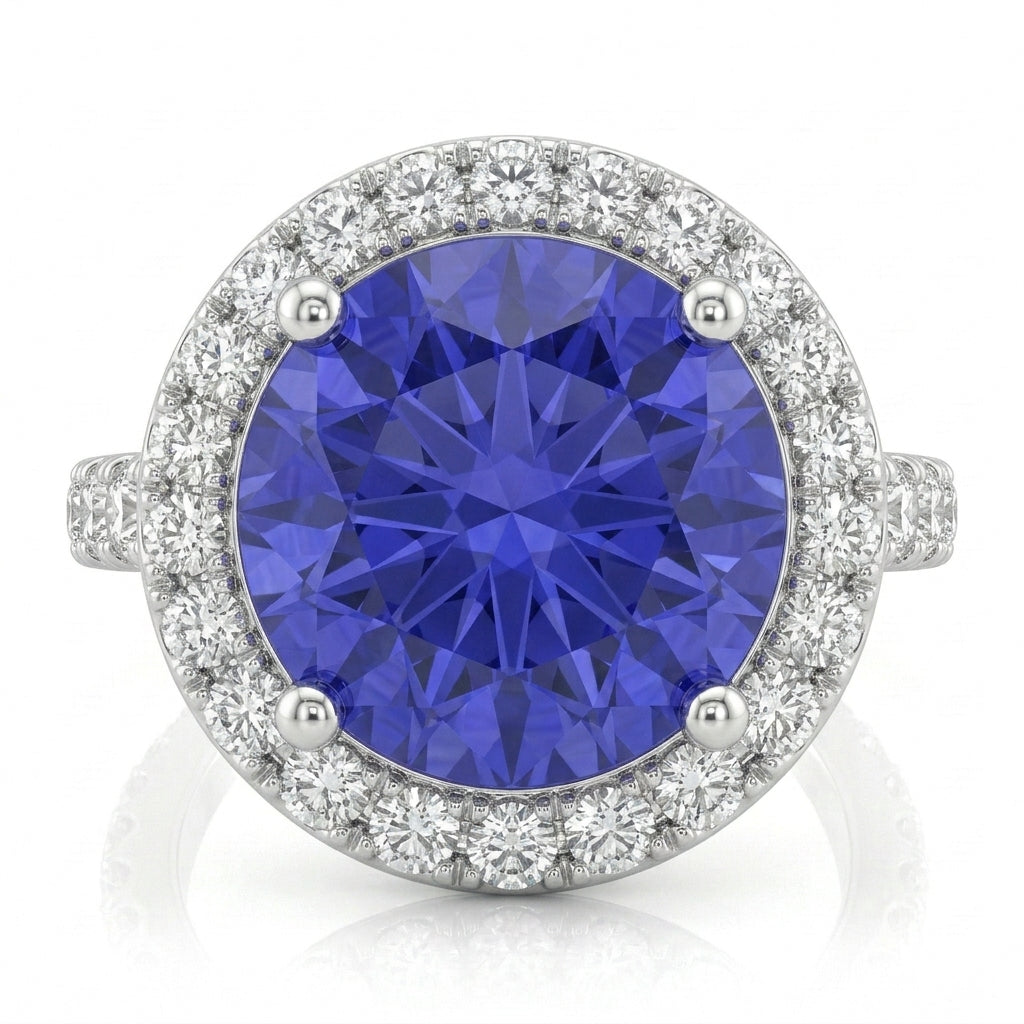 Tanzanite 1.00 ct tw Ring with 0.45 ct tw diamonds & 14kt Gold