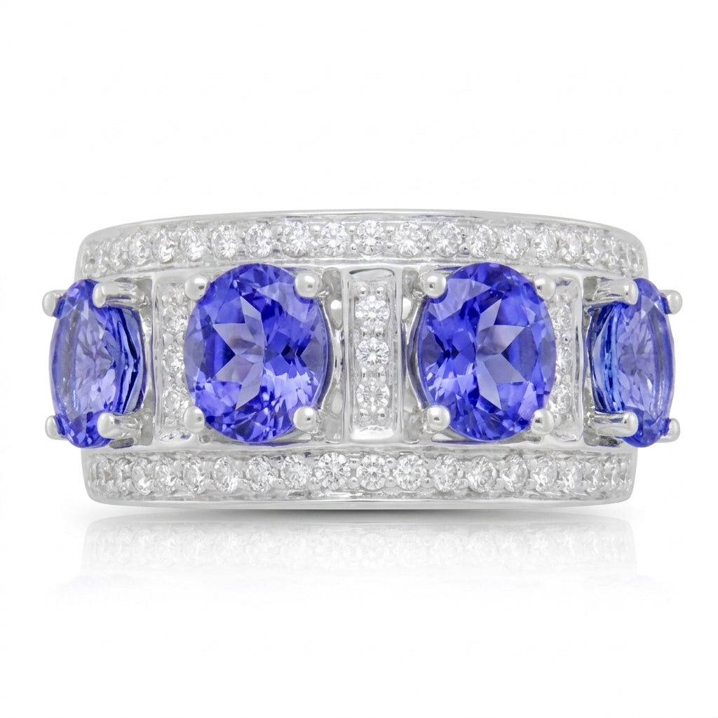 Tanzanite 3.60 ct tw Ring with 0.45 ct tw Diamonds & 14kt Gold