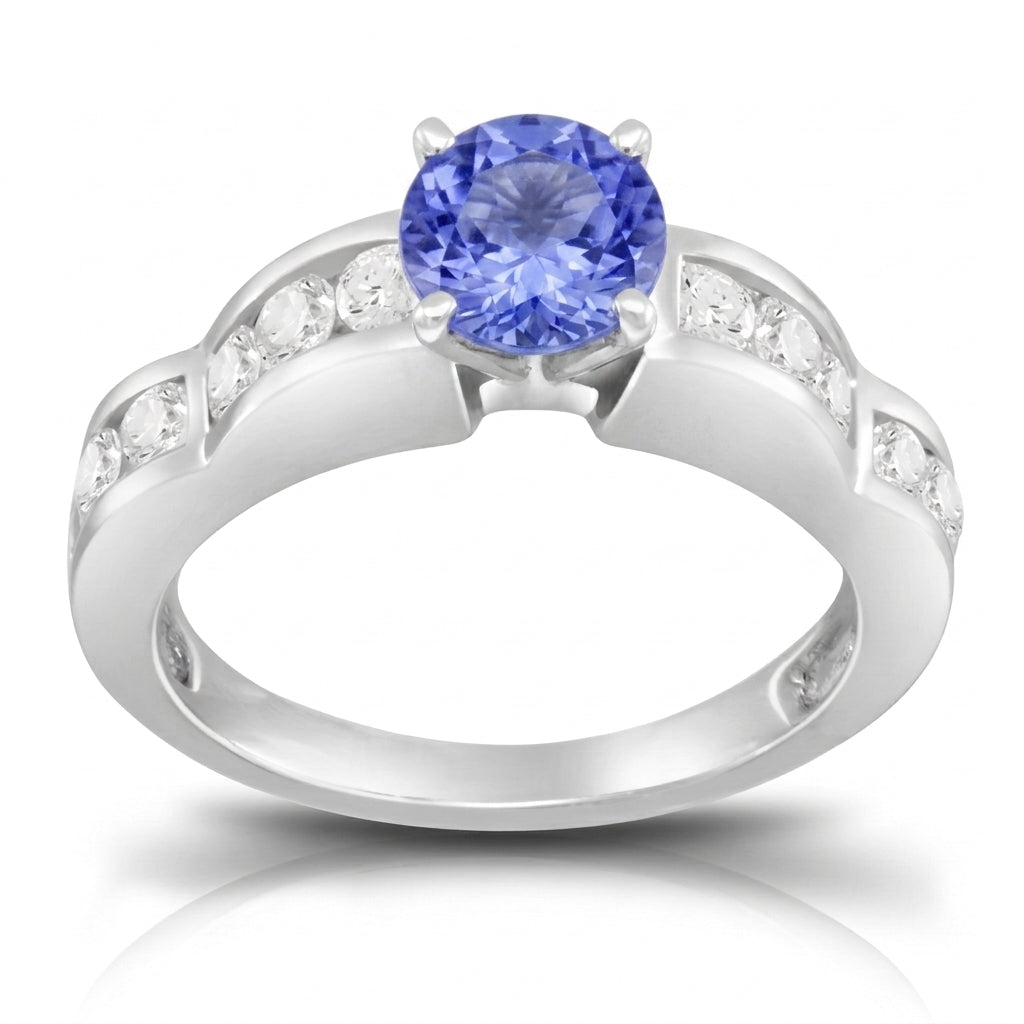 Tanzanite 0.82 ct tw Ring with 0.58 ct tw Diamonds in 14kt Gold