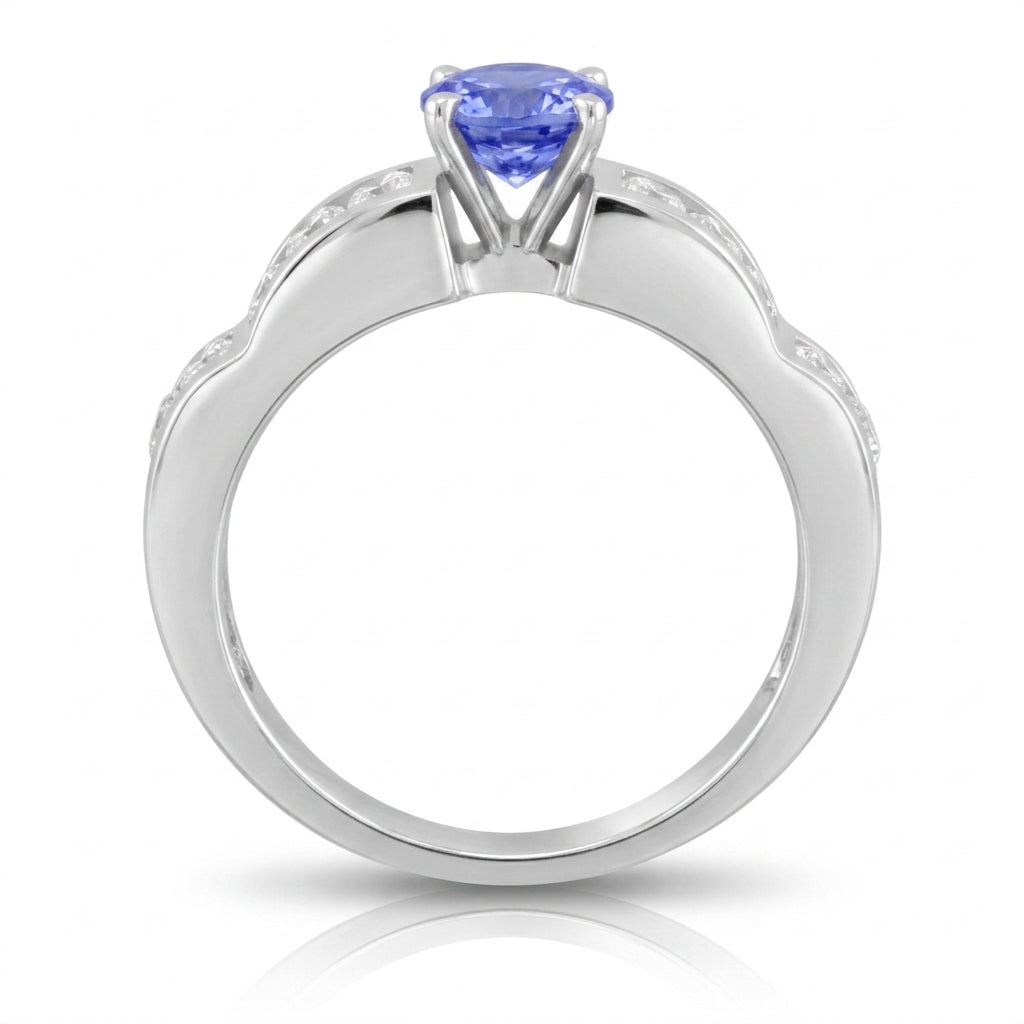Tanzanite 0.82 ct tw Ring with 0.58 ct tw Diamonds in 14kt Gold