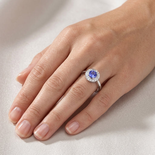 Tanzanite 0.84 ct tw Ring with 0.15 ct tw Diamonds in 14kt Gold