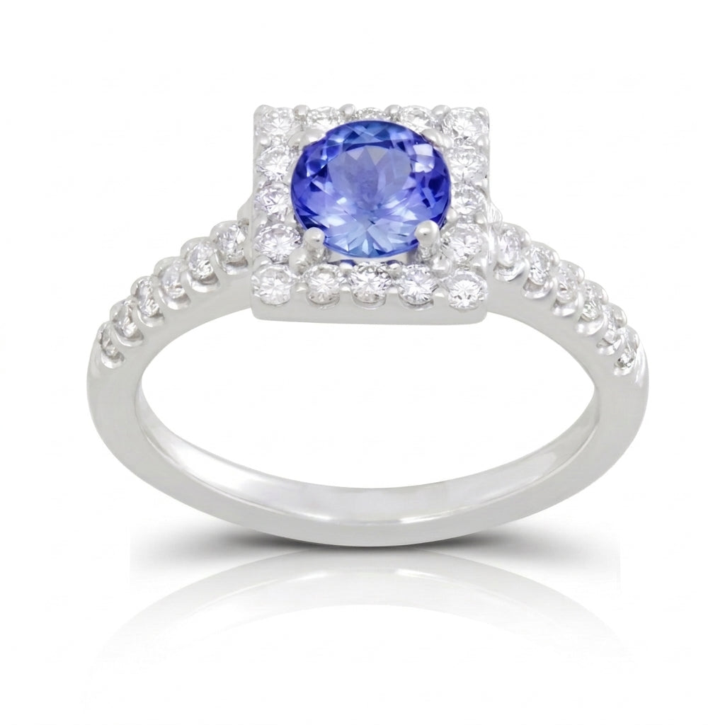 Tanzanite 0.85 ct tw Ring with 0.52 ct tw diamonds & 14kt Gold