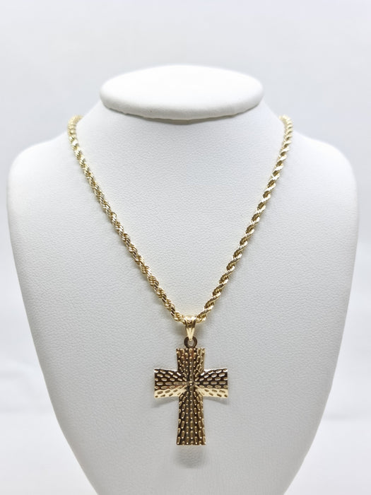 14k Medium Reversible Cross Pendant