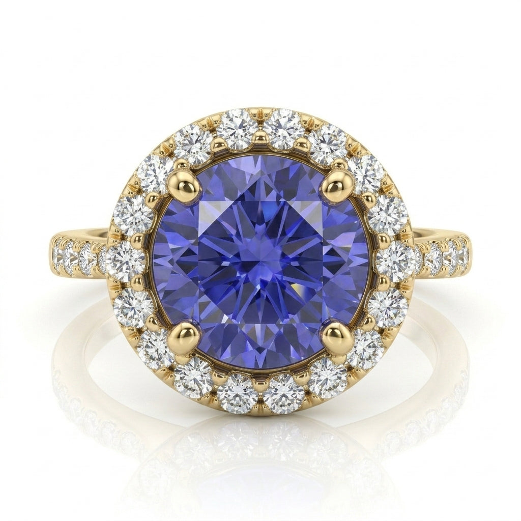 Tanzanite 1.00ct tw Ring with 0.30ct tw diamonds in 14kt Gold