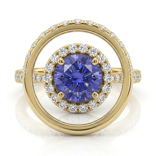 Tanzanite 1.00ct tw Ring with 0.30ct tw diamonds in 14kt Gold