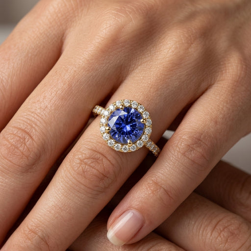 Tanzanite 1.00ct tw Ring with 0.30ct tw diamonds in 14kt Gold