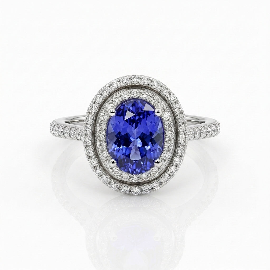 Tanzanite 1.35ct tw Ring with 0.45ct tw diamonds in 14kt Gold