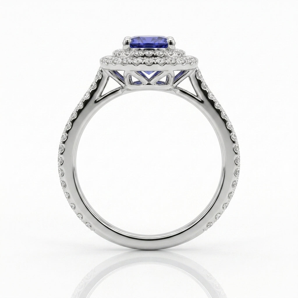 Tanzanite 1.35ct tw Ring with 0.45ct tw diamonds in 14kt Gold