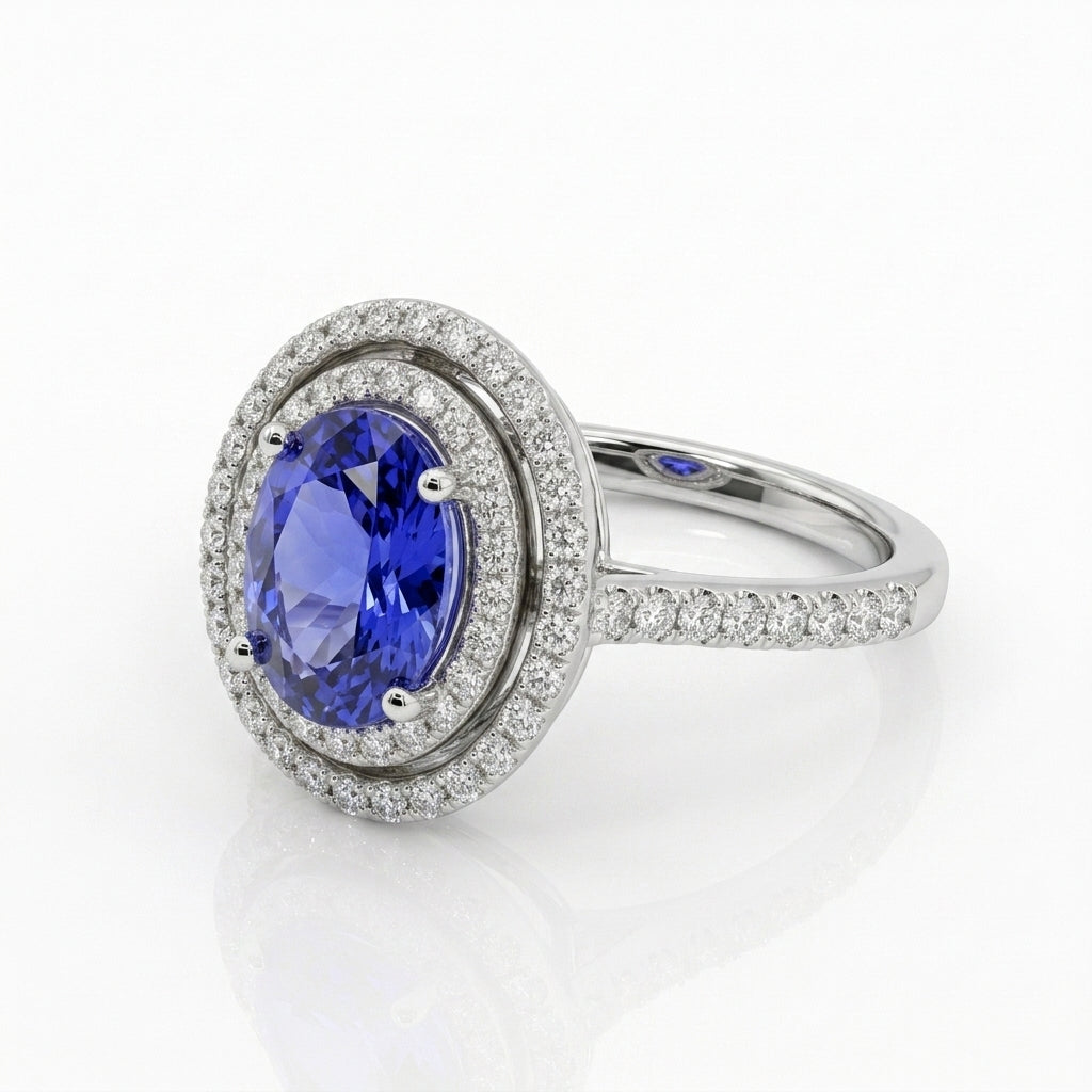 Tanzanite 1.35ct tw Ring with 0.45ct tw diamonds in 14kt Gold