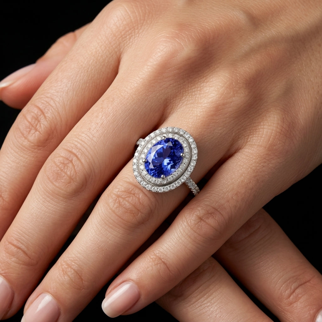 Tanzanite 1.35ct tw Ring with 0.45ct tw diamonds in 14kt Gold