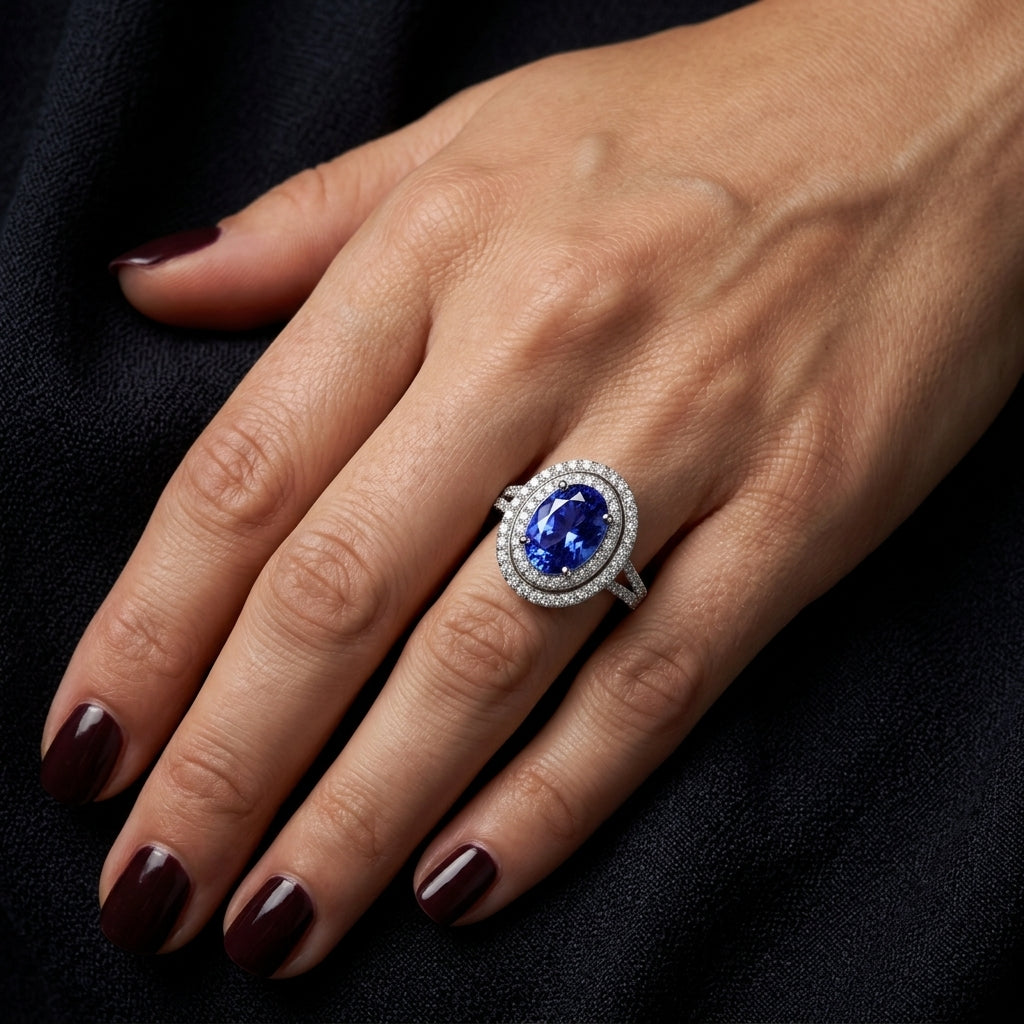 Tanzanite 1.35ct tw Ring with 0.45ct tw diamonds in 14kt Gold