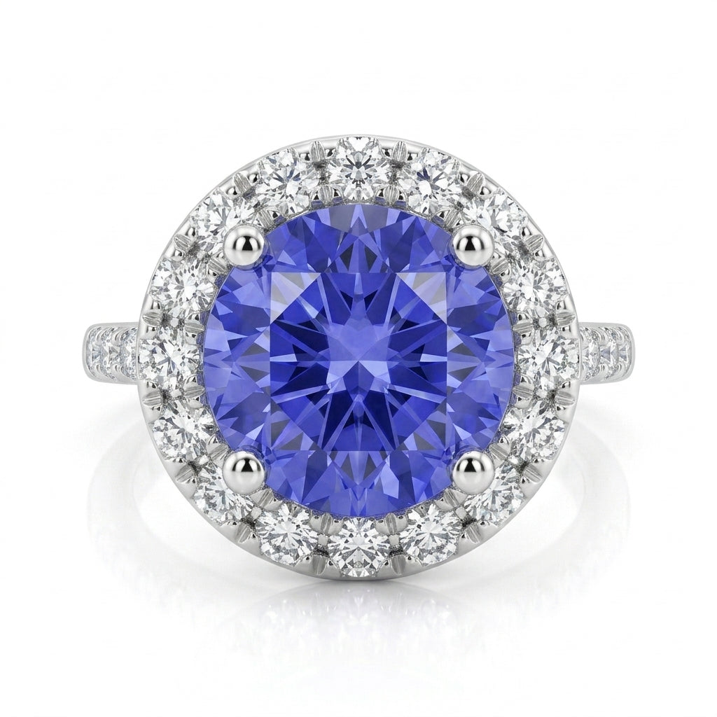 Tanzanite 1.00ct tw Ring with 0.25ct tw diamonds in 14kt Gold