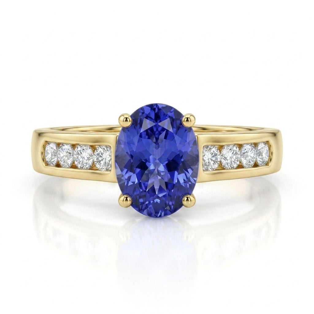 Tanzanite 1.35ct tw Ring with 0.40ct tw diamonds in 14kt Gold